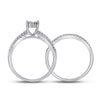 14k White Gold Round Diamond Bridal Wedding Ring Band Set 1/2 Cttw