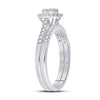 14k White Gold Round Diamond Cluster Bridal Wedding Ring Band Set 1/2 Cttw
