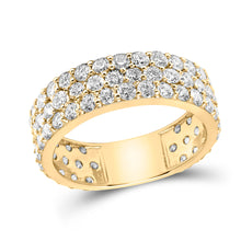  14k Yellow Gold Womens Round Diamond Pave Band Ring 2-7/8 Cttw