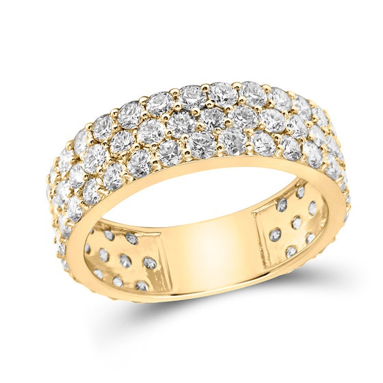 14k Yellow Gold Womens Round Diamond Pave Band Ring 2-7/8 Cttw