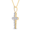 10k Yellow Gold Mens Round Diamond Cross Charm Pendant 1-1/2 Cttw
