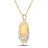 10k Yellow Gold Mens Baguette Diamond Dripping Circle Picture Memory Pendant 1-7/8 Cttw