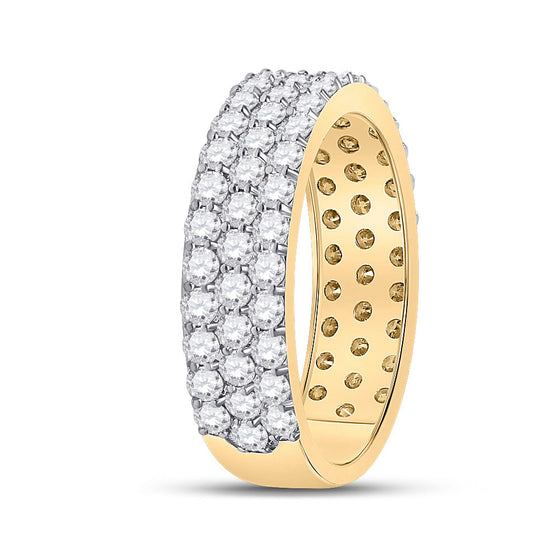 14k Yellow Gold Mens Round Diamond Pave Band Ring 2-7/8 Cttw