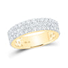 14k Yellow Gold Mens Round Diamond Pave Band Ring 2-7/8 Cttw