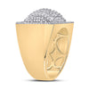 10k Yellow Gold Mens Baguette Diamond Rectangle Fashion Ring 2-1/3 Cttw