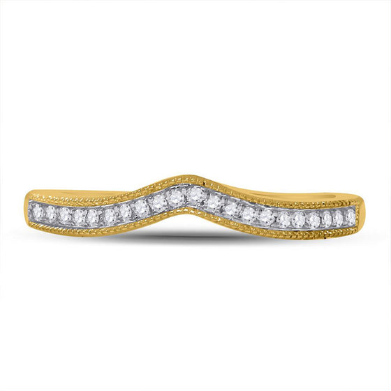 14k Yellow Gold Womens Round Diamond Enhancer Wedding Band 1/12 Cttw