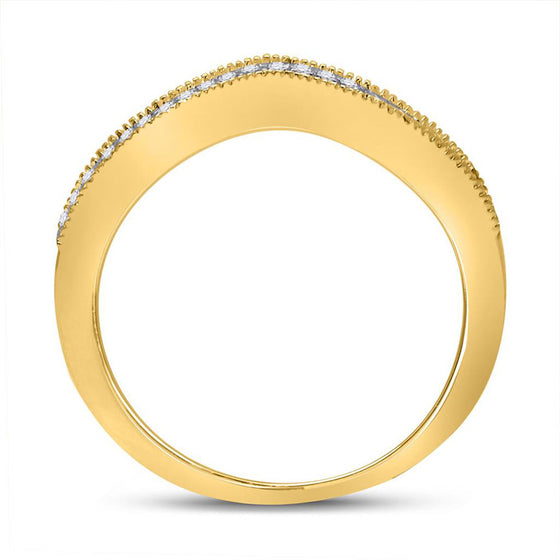 14k Yellow Gold Womens Round Diamond Enhancer Wedding Band 1/12 Cttw