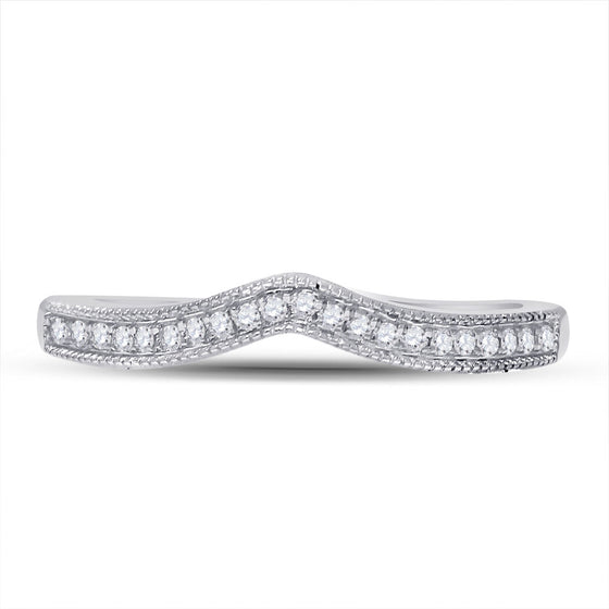 14k White Gold Womens Round Diamond Enhancer Wedding Band 1/12 Cttw