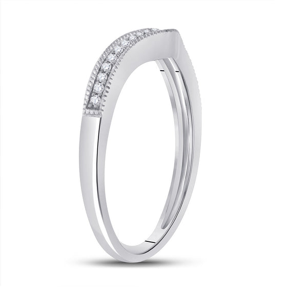 14k White Gold Womens Round Diamond Enhancer Wedding Band 1/12 Cttw