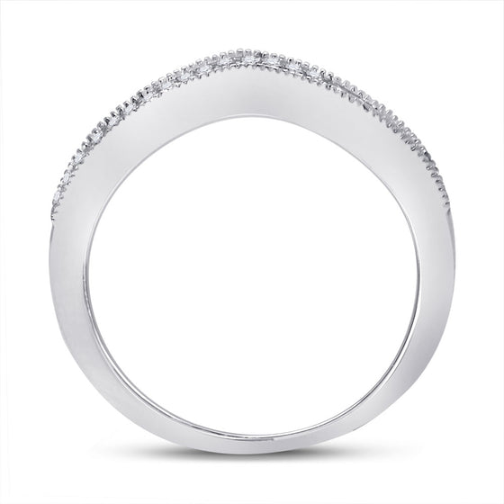 14k White Gold Womens Round Diamond Enhancer Wedding Band 1/12 Cttw