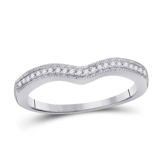 14k White Gold Womens Round Diamond Enhancer Wedding Band 1/12 Cttw