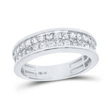  14k White Gold Womens Princess Diamond Band Ring 1-1/4 Cttw