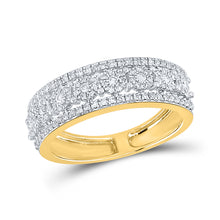  14k Yellow Gold Womens Round Diamond Band Ring 1/3 Cttw