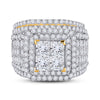 14k Yellow Gold Princess Diamond Square Bridal Wedding Ring Band Set 5 Cttw