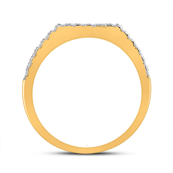 14k Yellow Gold Princess Diamond Square Bridal Wedding Ring Band Set 5 Cttw