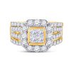 14k Yellow Gold Princess Diamond Bridal Wedding Ring Band Set 2 Cttw