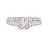 14k Two-tone Gold Princess Diamond Bridal Wedding Ring Band Set 1 Cttw