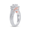 14k Two-tone Gold Princess Diamond Bridal Wedding Ring Band Set 1 Cttw