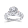 14k Two-tone Gold Princess Diamond Bridal Wedding Ring Band Set 1 Cttw