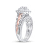14k Two-tone Gold Oval Diamond Bridal Wedding Ring Band Set 1 Cttw