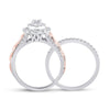 14k Two-tone Gold Oval Diamond Bridal Wedding Ring Band Set 1 Cttw