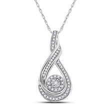  10k White Gold Womens Round Diamond Fashion Pendant 1/4 Cttw