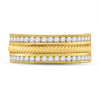 14k Yellow Gold Mens Round Diamond Wedding Rope Band Ring 3/4 Cttw