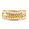 14k Yellow Gold Mens Round Diamond Wedding Braid Inlay Band Ring 3/4 Cttw