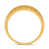 14k Yellow Gold Mens Round Diamond Wedding Braid Inlay Band Ring 3/4 Cttw