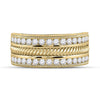 14k Yellow Gold Mens Round Diamond Wedding Rope Band Ring 1 Cttw