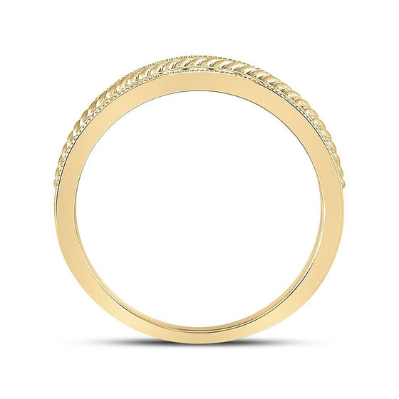 14k Yellow Gold Mens Round Diamond Wedding Rope Band Ring 1 Cttw