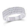 14k White Gold His Hers Round Diamond Cluster Matching Wedding Set 1-7/8 Cttw