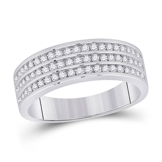 14k White Gold His Hers Round Diamond Cluster Matching Wedding Set 1-7/8 Cttw