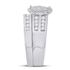 14k White Gold His Hers Round Diamond Cluster Matching Wedding Set 1-7/8 Cttw