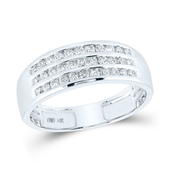 14k White Gold His Hers Round Diamond Halo Matching Wedding Set 2 Cttw