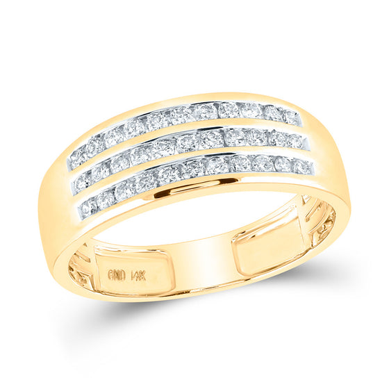 14k Yellow Gold His Hers Round Diamond Solitaire Matching Wedding Set 1-3/4 Cttw