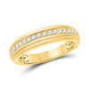14k Yellow Gold His Hers Round Diamond Cluster Matching Wedding Set 1-1/5 Cttw
