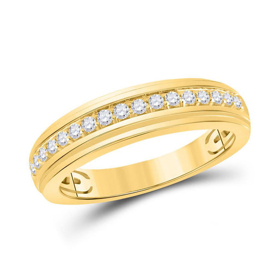 14k Yellow Gold His Hers Round Diamond Cluster Matching Wedding Set 1-1/5 Cttw