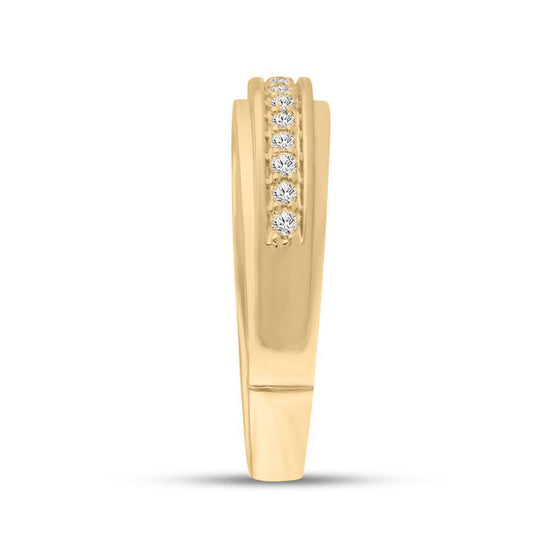 14k Yellow Gold His Hers Round Diamond Cluster Matching Wedding Set 1-1/5 Cttw