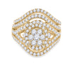 14k Yellow Gold Round Diamond Bridal Wedding Ring Band Set 1-3/4 Cttw