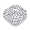 14k White Gold Round Diamond Bridal Wedding Ring Band Set 1-3/4 Cttw