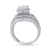 14k White Gold Round Diamond Bridal Wedding Ring Band Set 1-3/4 Cttw