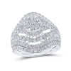 14k White Gold Round Diamond Bridal Wedding Ring Band Set 1-3/4 Cttw