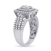 14k White Gold Womens Baguette Diamond Square Ring 7/8 Cttw