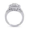 14k White Gold Womens Baguette Diamond Square Ring 7/8 Cttw