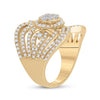 14k Yellow Gold Womens Round Diamond Fashion Ring 1-3/4 Cttw