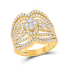 14k Yellow Gold Womens Round Diamond Fashion Ring 1-3/4 Cttw