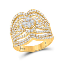  14k Yellow Gold Womens Round Diamond Fashion Ring 1-3/4 Cttw