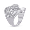 14k White Gold Womens Round Diamond Fashion Ring 1-3/4 Cttw