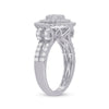 14k White Gold Womens Round Diamond Circle Cluster Ring 1-1/3 Cttw